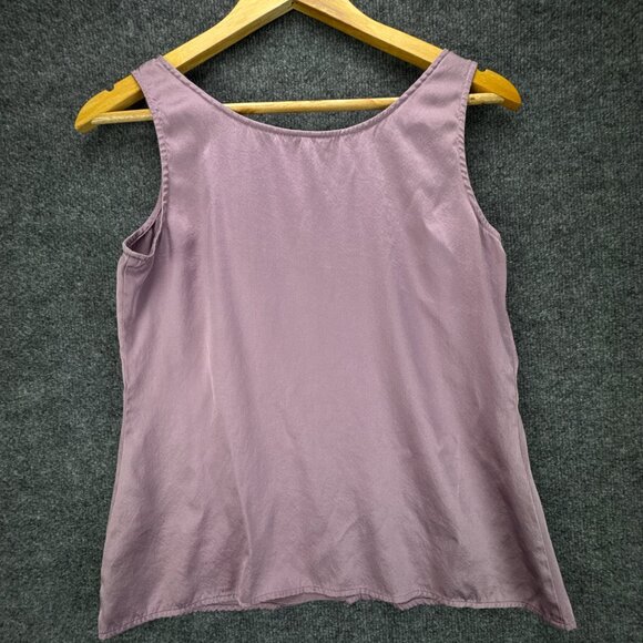 Eileen Fisher Tank Top Women XS Purple Silk Blend Minimalist Soft Quiet Luxury - Picture 2 of 8